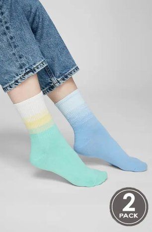 Шкарпетки жіночі LEGS G06 SOCKS COTTON AMBRE набір з 2-х пар р. 36-40, зелений, синій В00313645 фото