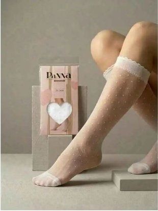 Підколінки для дівчаток PaNNa LOLA (горошок) 20 DEN PK2002 One Size, білий В00354688 фото