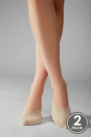 Сліди жіночі LEGS 746 SNEAKER COTTON HIGH SILICONE набір з 2-х пар р. 36-41, беж, меланж В00325187 фото