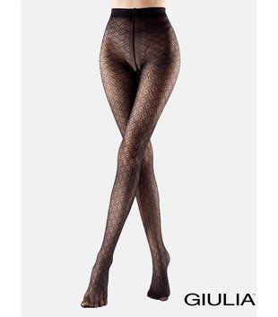 Фантазійні колготки з геометричним принтом GIULIA MESH (6) 40 den nero-2 В00328023 фото