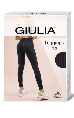 Безшовні легінси у рубчик з моделюючим швом ззаду GIULIA LEGGINGS RIB nero-S/M .Шт В00299581 фото
