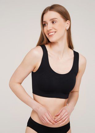 Безшовний топ на широких бретелях GIULIA TANK TOP black-S/M шт. В00312069 фото