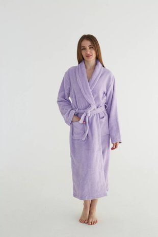 Махровий халат IDEAL р. L, 400 г/м2, 100% бавовна, ліловий В00340399 фото