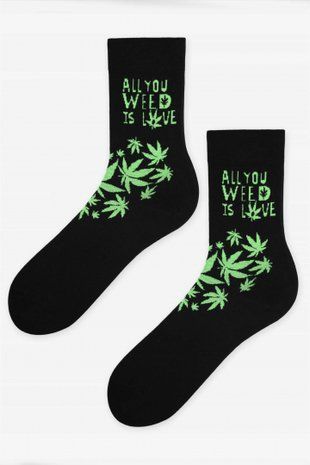 Шкарпетки чоловічі MARILYN SOCKS MEN WEED LOVE black 41/45 В00347620 фото